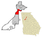 Fulton County Georgia Incorporated and Unincorporated areas Sandy Springs Highlighted